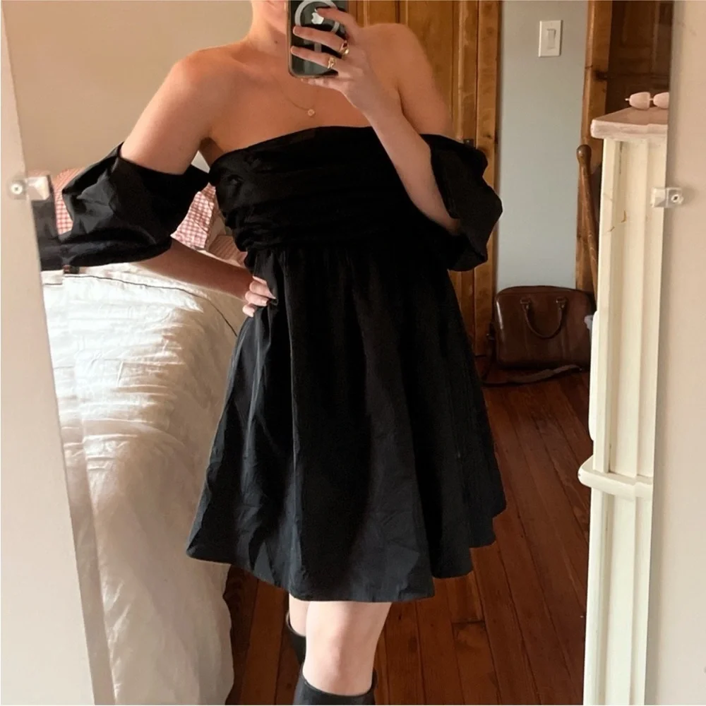 Free People Mia Square Neck Off Shoulder Mini Party Dress
